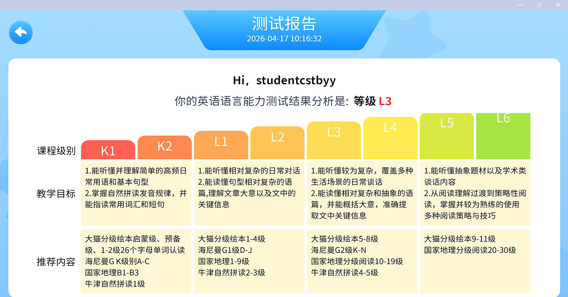 水平测试报告